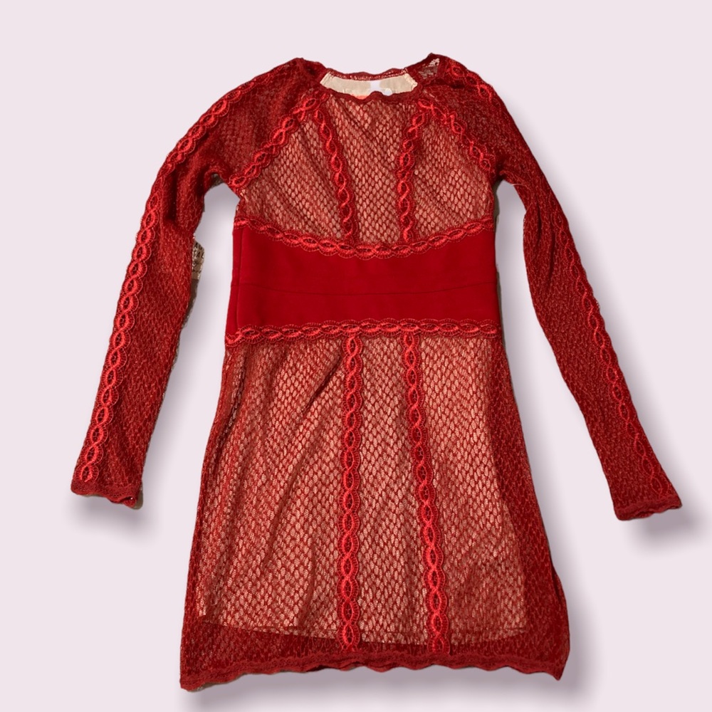 NWT! Free People Cherry Lace mini dress